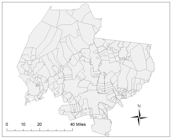 Figure 3. Map of land parcels in Laikipia County.