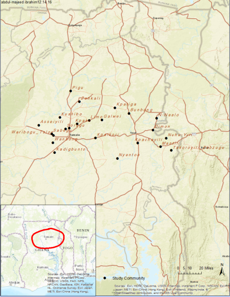 Fig. 1. Location of study communities in northern Ghana.