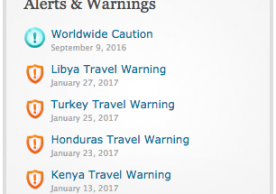 US State Dept Travel Alerts and Warnings